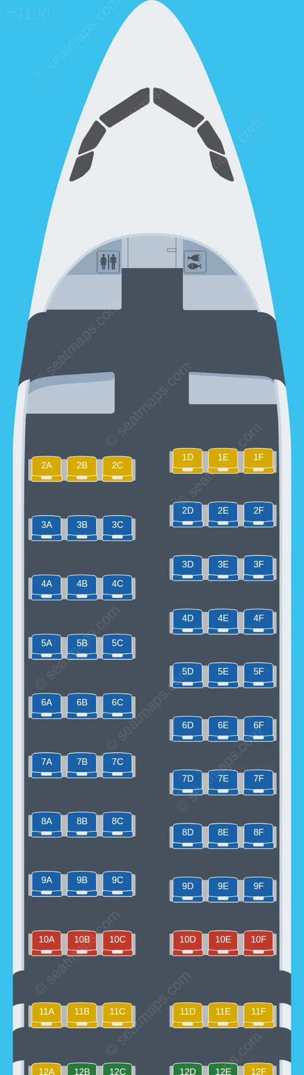 Air New Zealand Airbus A320neo seatmap preview