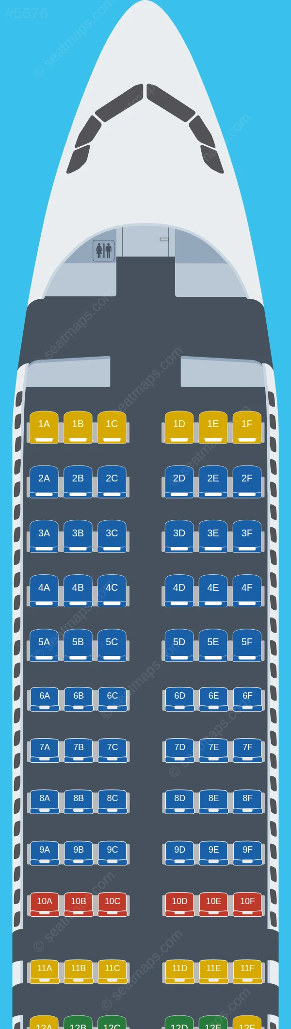 Azul Brazilian Airlines Airbus A320neo V.1 seatmap preview