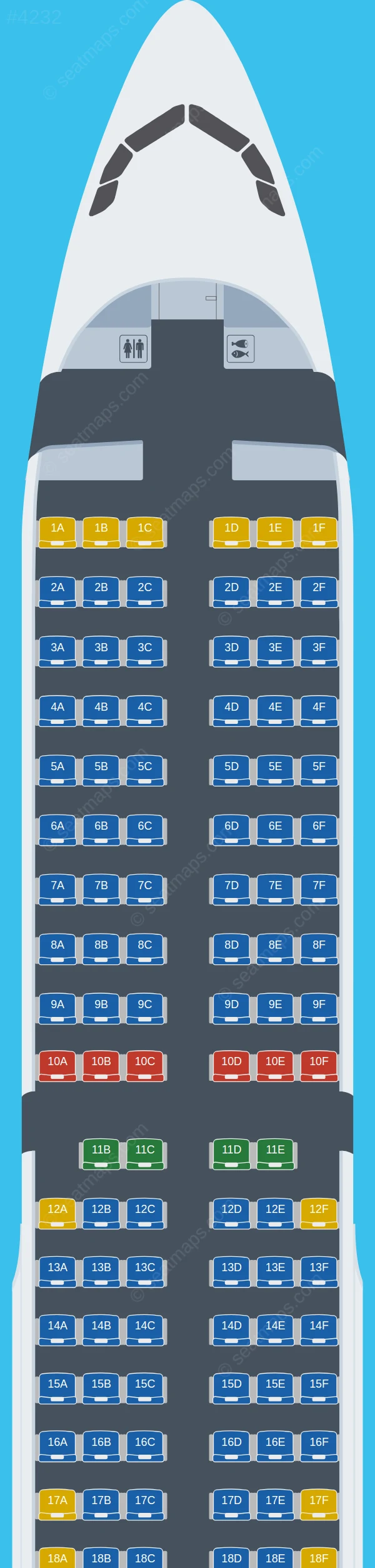Ural Airlines Airbus A321-200 seatmap preview
