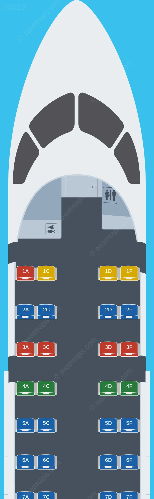 Amakusa Airlines De Havilland Q100 seatmap preview