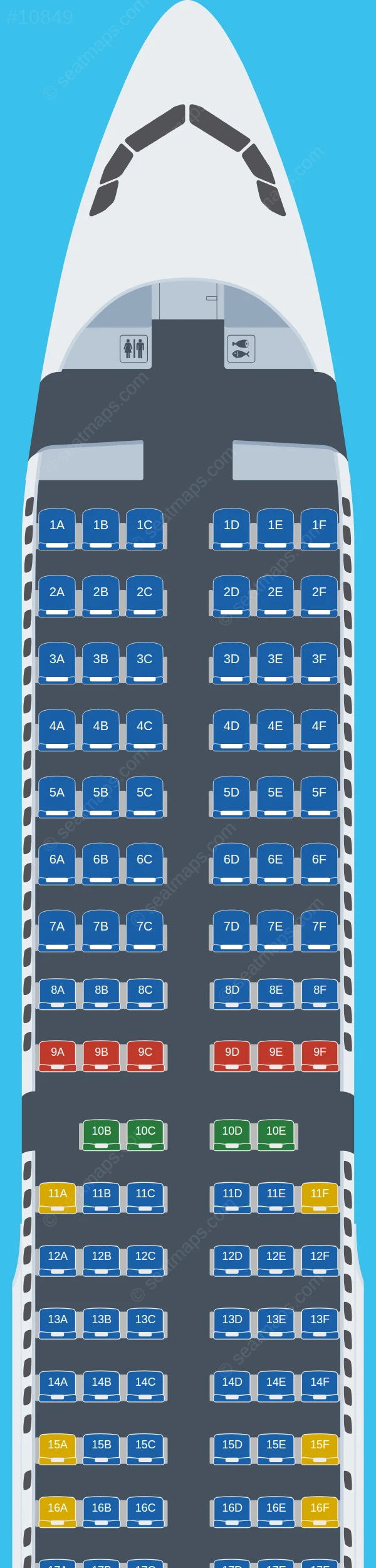 LATAM Airlines Airbus A321-200 seatmap preview