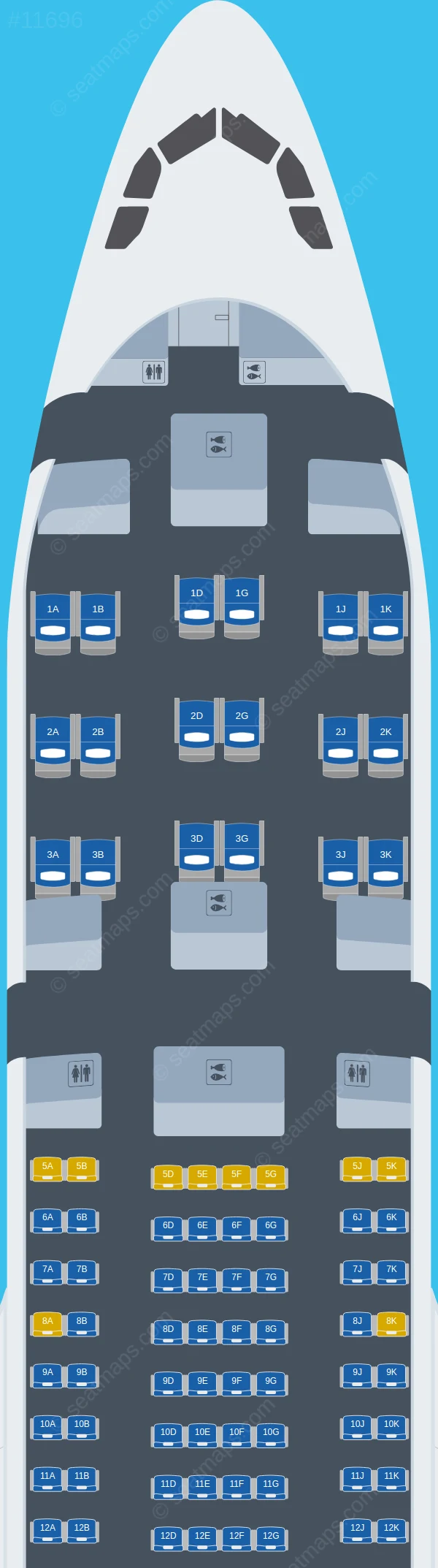 Hi Fly Malta Airbus A330-200 V.1 seatmap preview