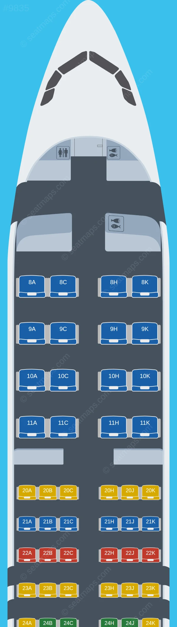 Egyptair Airbus A320neo seatmap preview