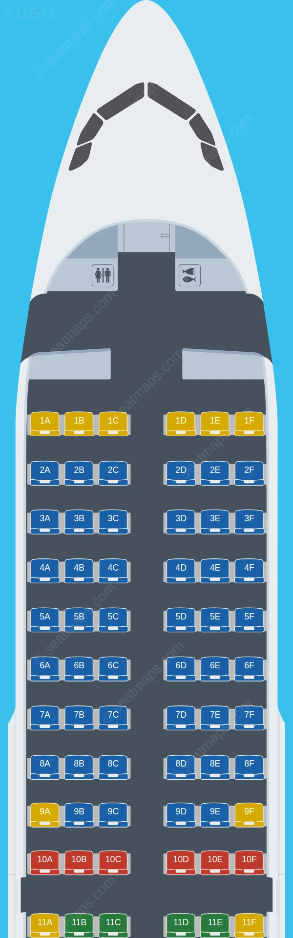HiSky Europe Airbus A319-100 seatmap preview