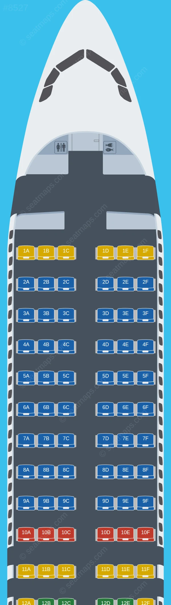 Jazeera Airways Airbus A320neo V.1 seatmap preview