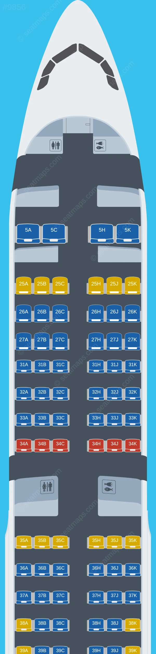 China Southern Airbus A321-200 V.3 seatmap preview
