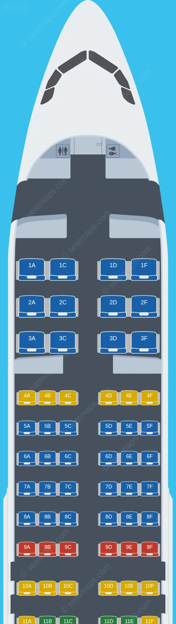 Ural Airlines Airbus A320-200 V.2 seatmap preview