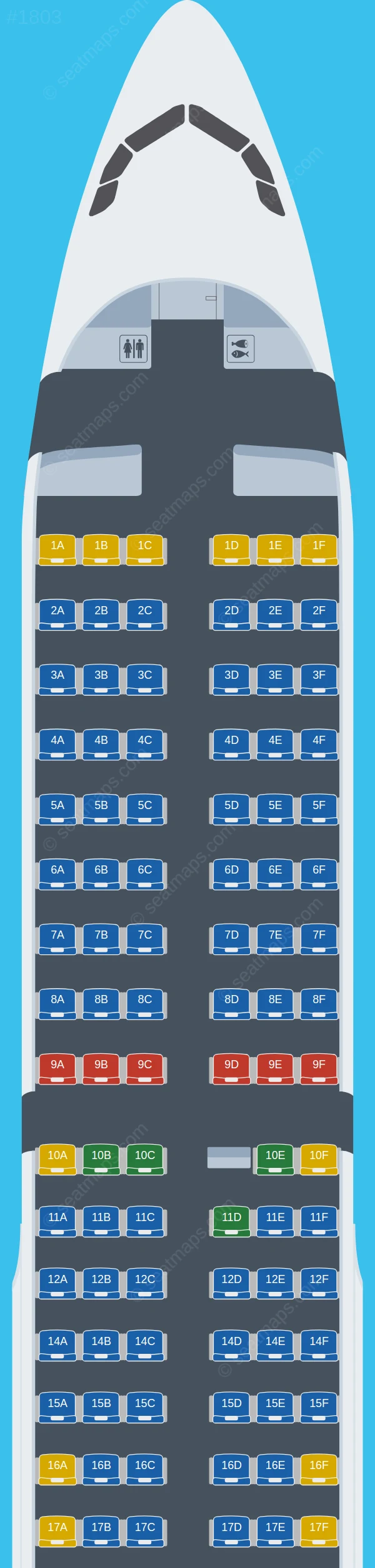 Austrian Airlines Airbus A321-200 seatmap preview