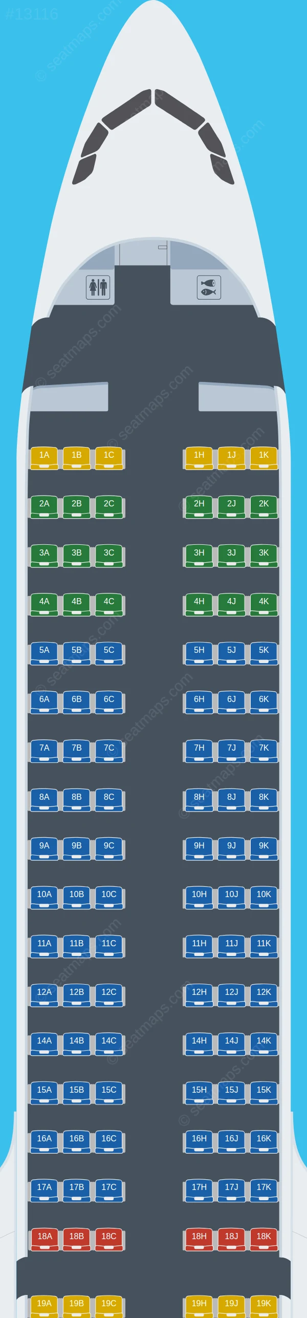 Sun PhuQuoc Airways Airbus A321neo V.1 seatmap preview