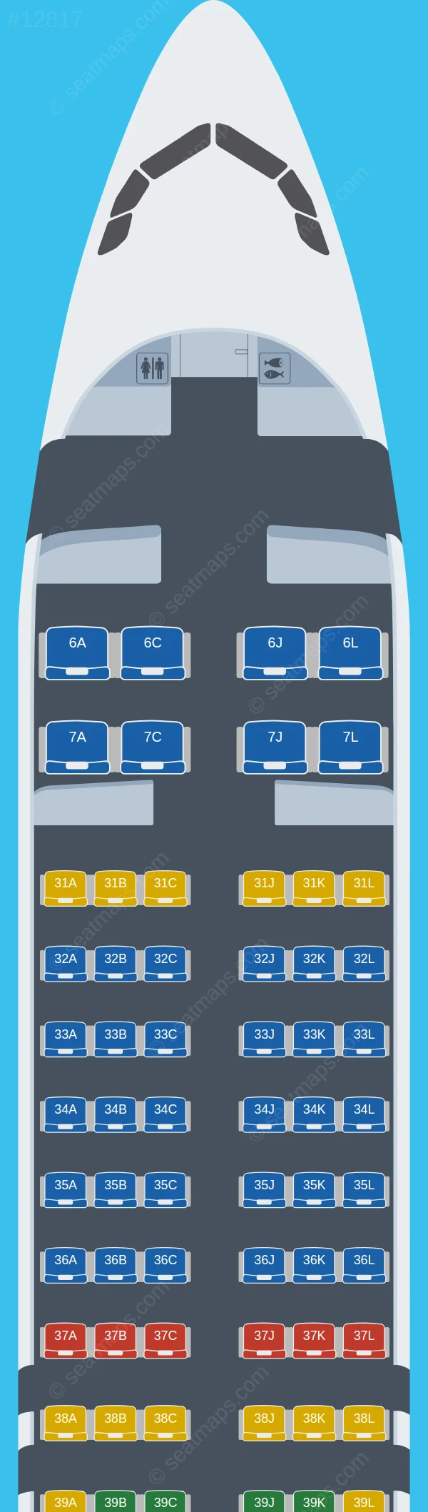 China Eastern Airbus A320neo V.2 seatmap preview