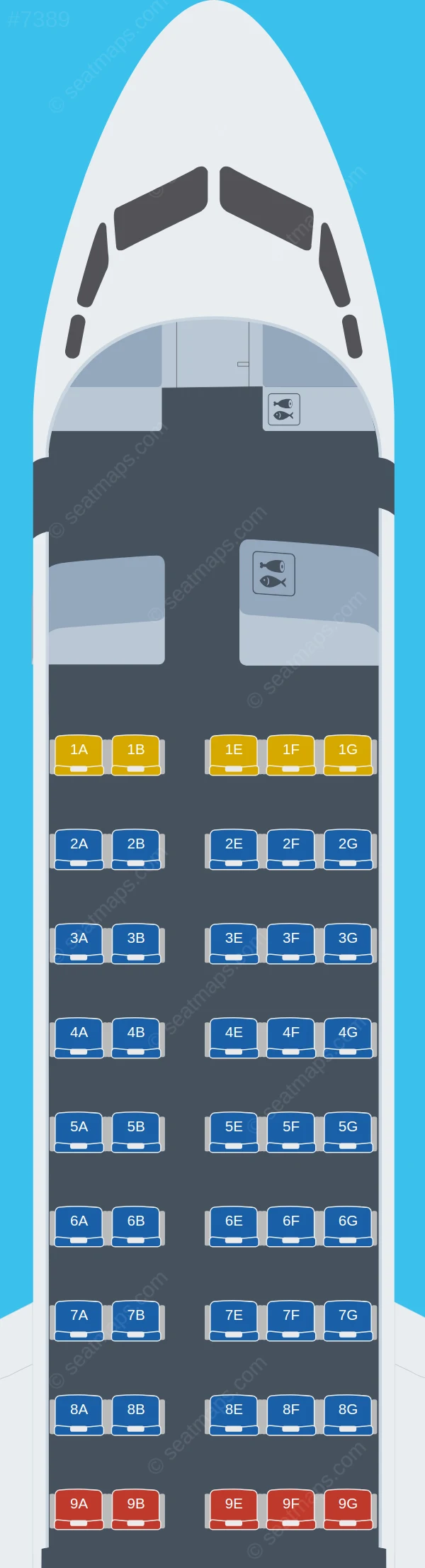 Alliance Airlines Fokker 70 seatmap preview