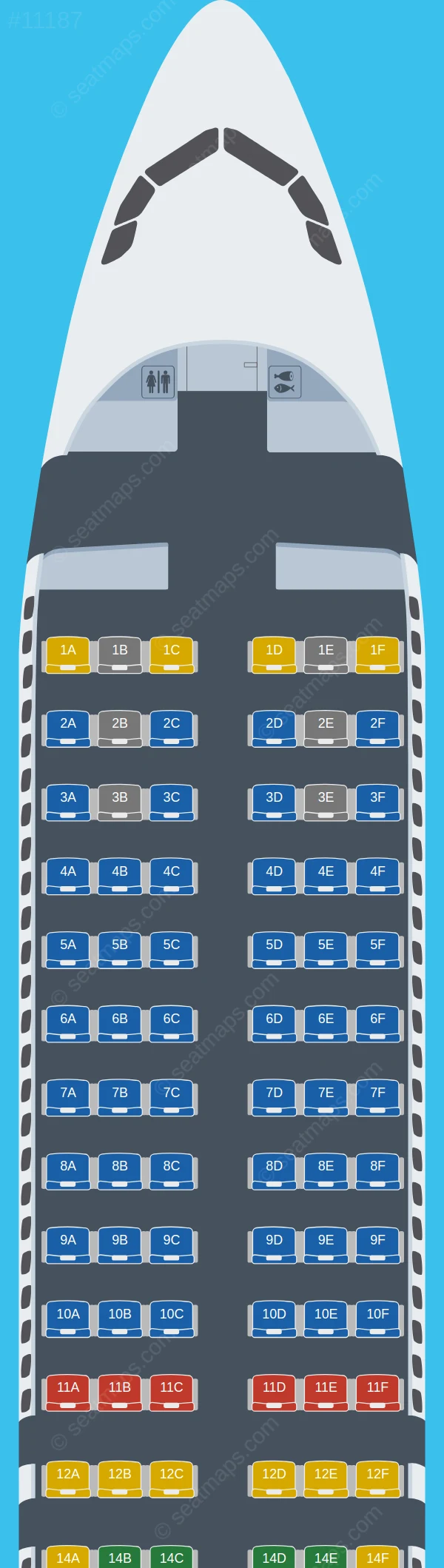 ITA Airways Airbus A320neo seatmap preview