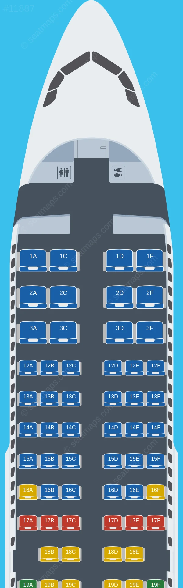 Air Canada Airbus A319-100 V.2 seatmap preview