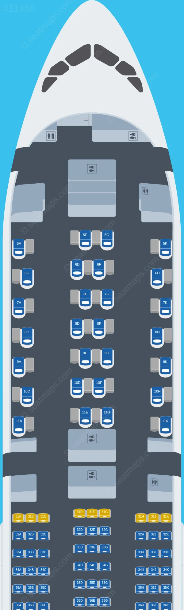 China Southern Airbus A350-900 V.2 seatmap preview