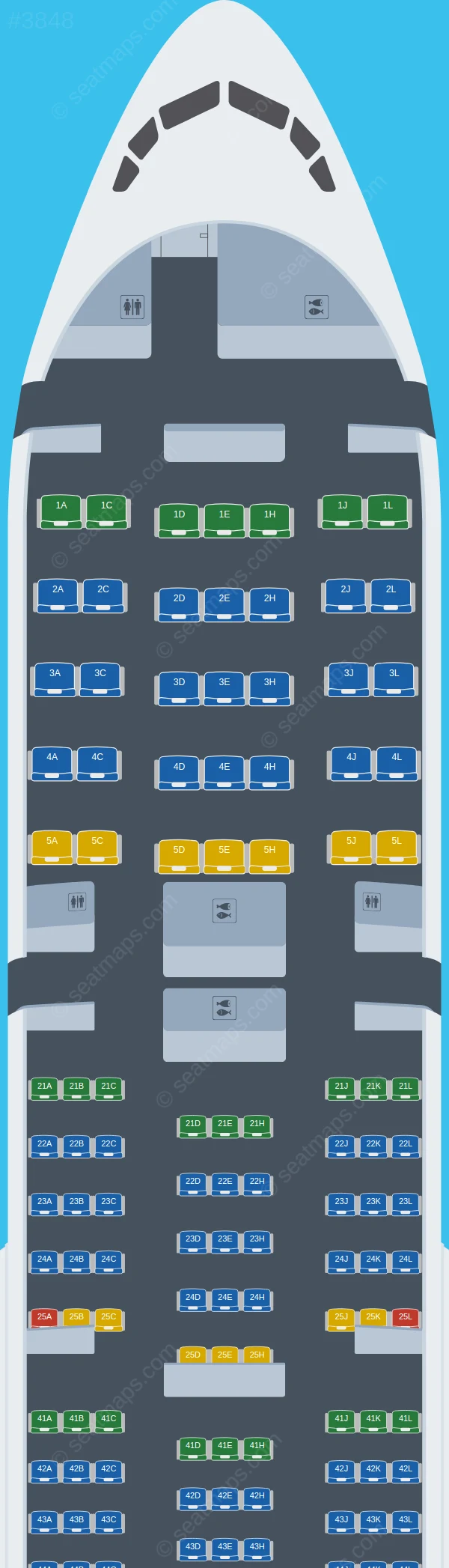 Pakistan International Airlines - PIA Boeing 777-200ER V.2 seatmap preview
