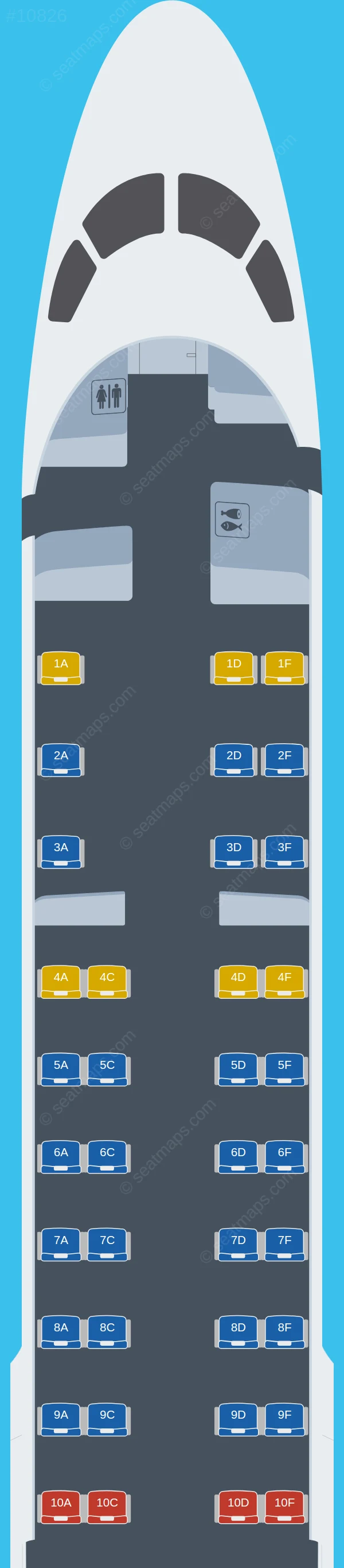 Sky High Aviation Services Embraer E190 seatmap preview