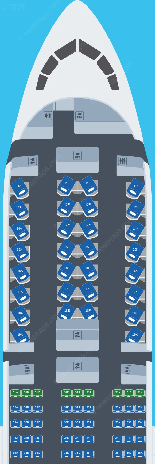Thai Airways International Boeing 787-9 V.1 seatmap preview