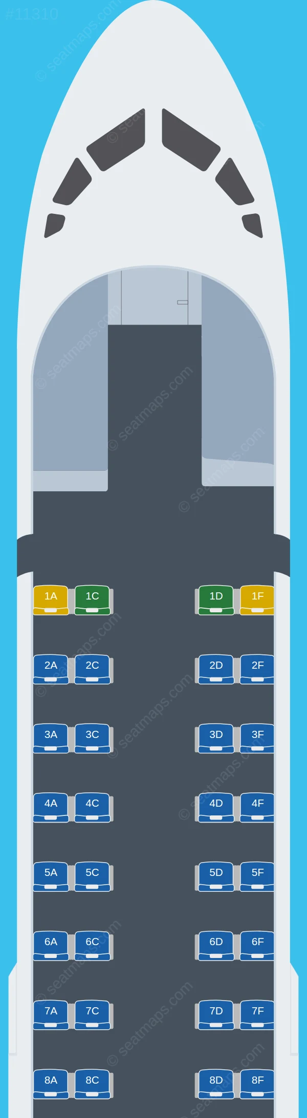 Emerald Airlines UK ATR 72-600 seatmap preview