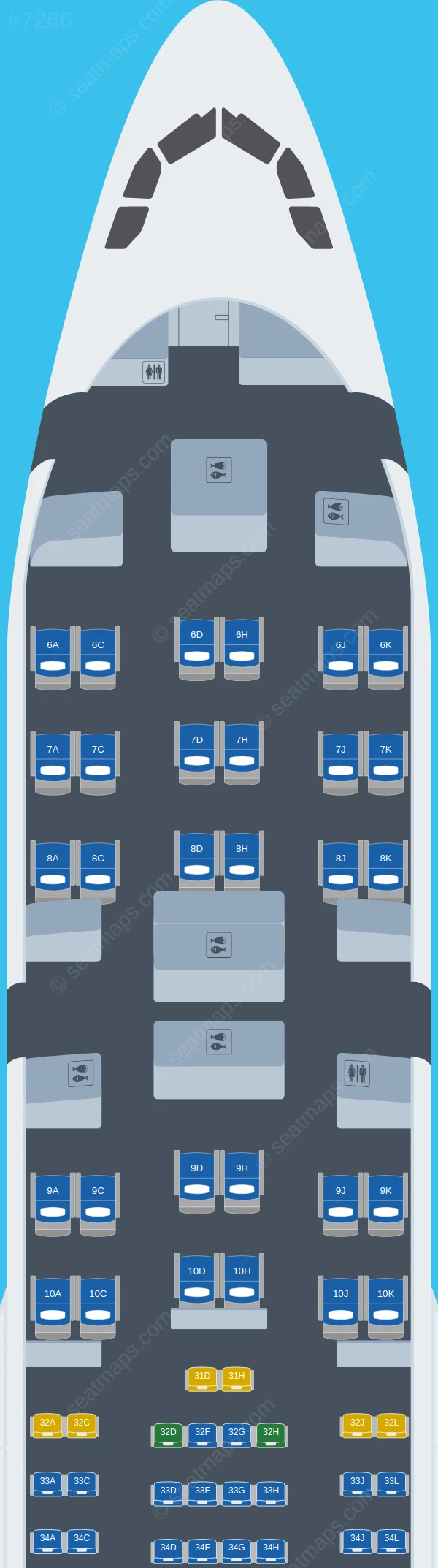 China Eastern Airbus A330-200 V.2 seatmap preview