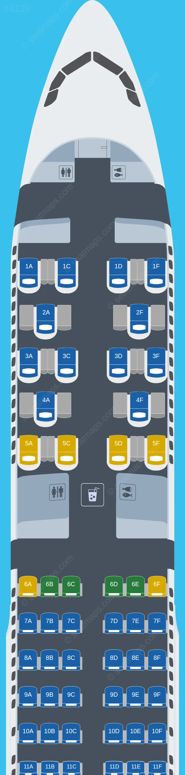 JetBlue Airways Airbus A321-200 V.1 seatmap preview