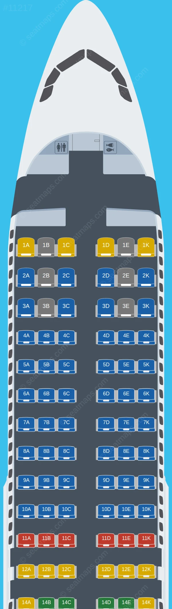Avianca El Salvador Airbus A320-200 seatmap preview