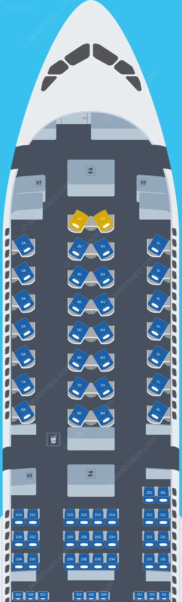 Finnair Airbus A350-900 V.2 seatmap preview