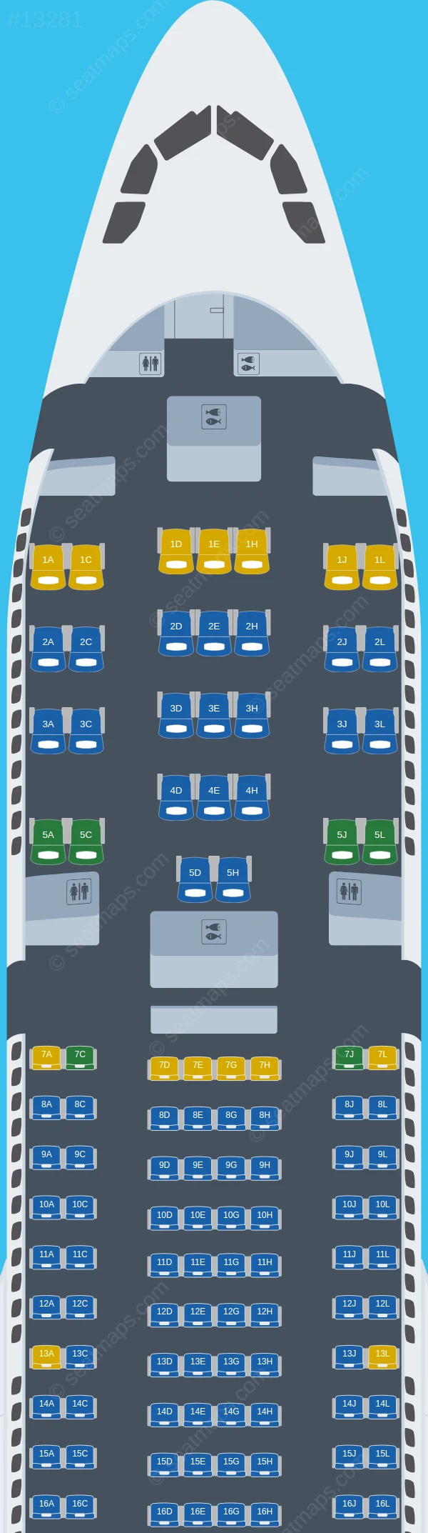 LEVEL Airbus A330-200 V.3 seatmap preview
