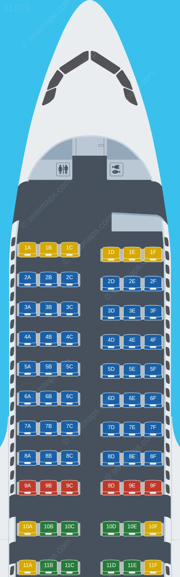 easyJet UK Airbus A319-100 seatmap preview