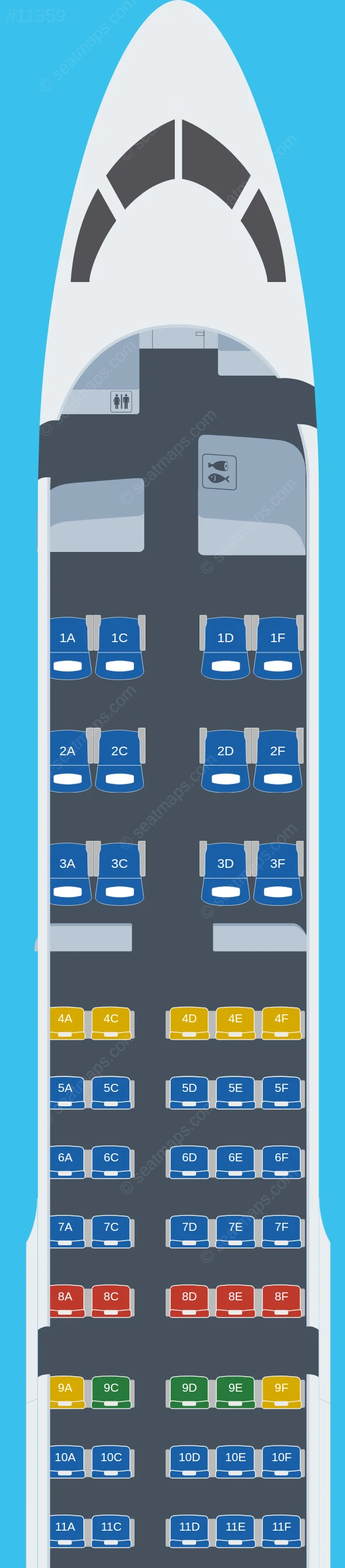 Cyprus Airways Airbus A220-300 V.1 seatmap preview