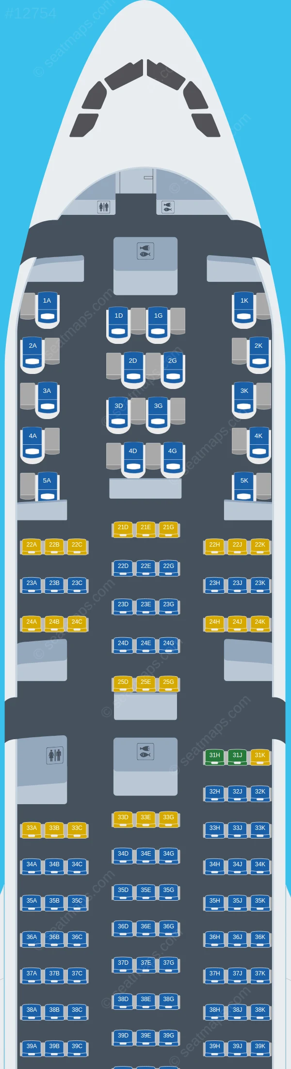 Philippine Airlines - PAL Airbus A330-300 V.3 seatmap preview