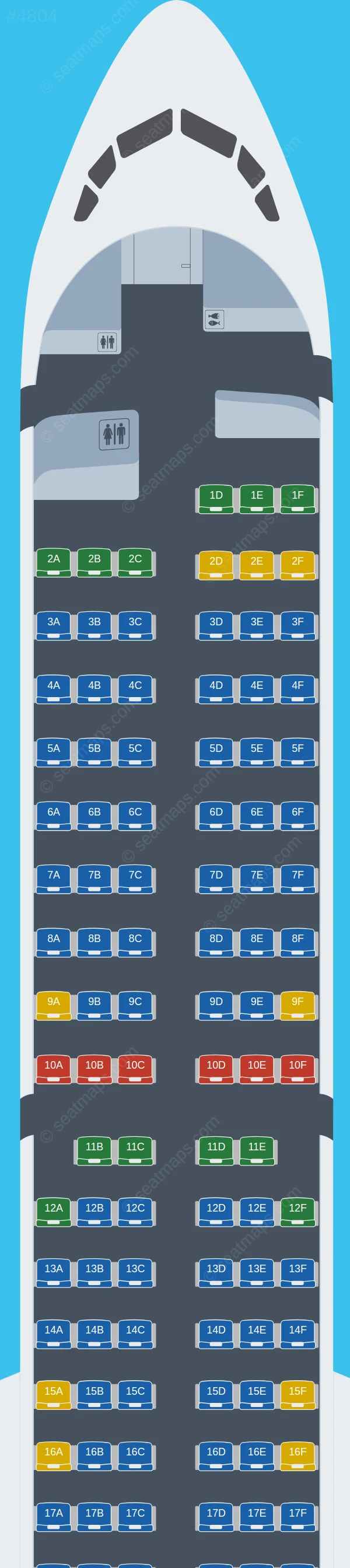 SCAT Airlines Boeing 757-200 seatmap preview