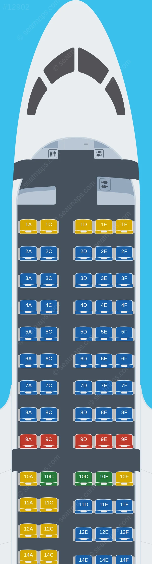 Croatia Airlines Airbus A220-100 seatmap preview