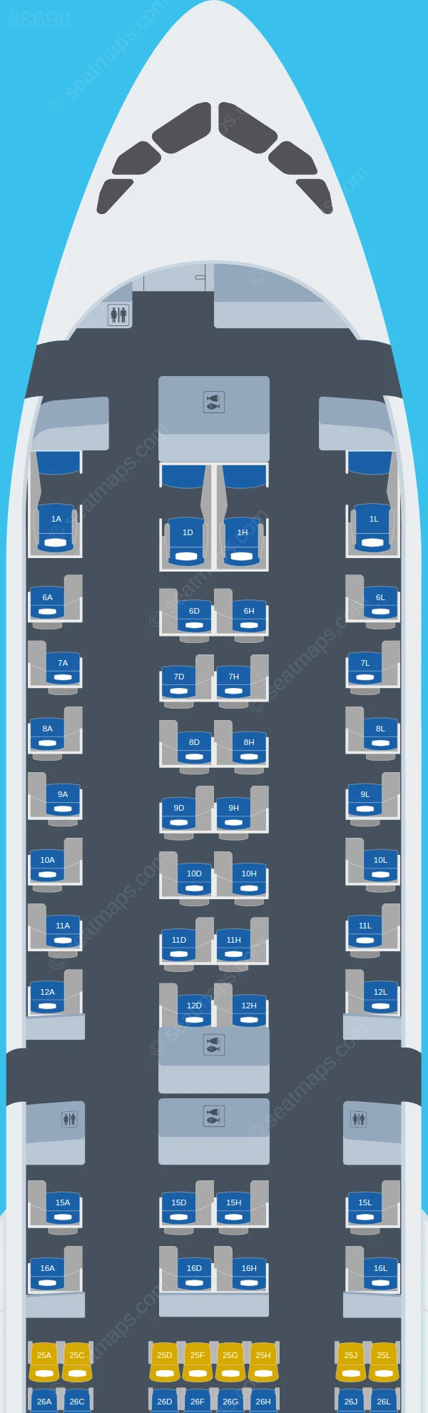 China Eastern Airbus A350-900 seatmap preview
