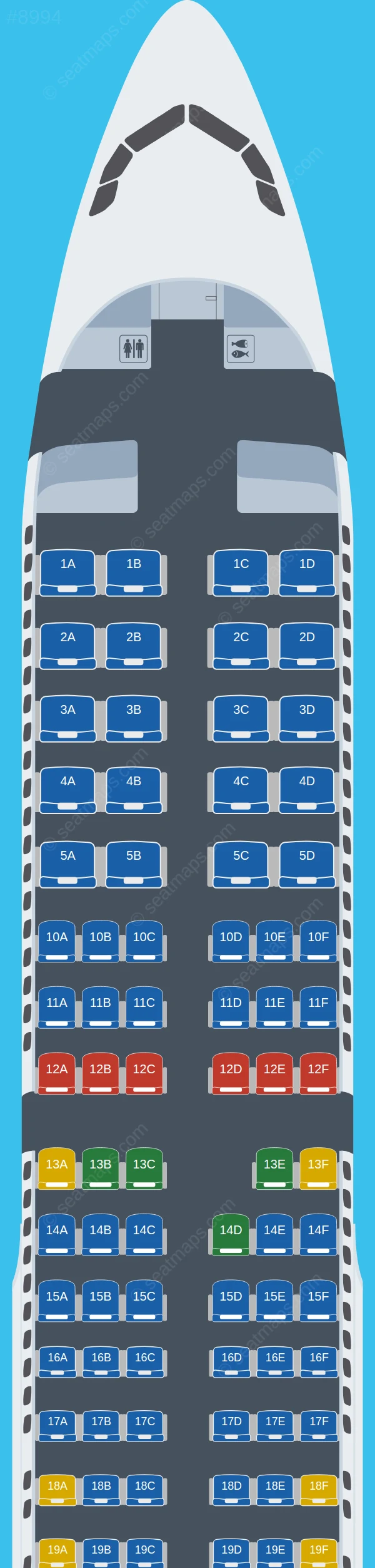 Delta Airbus A321-200 seatmap preview