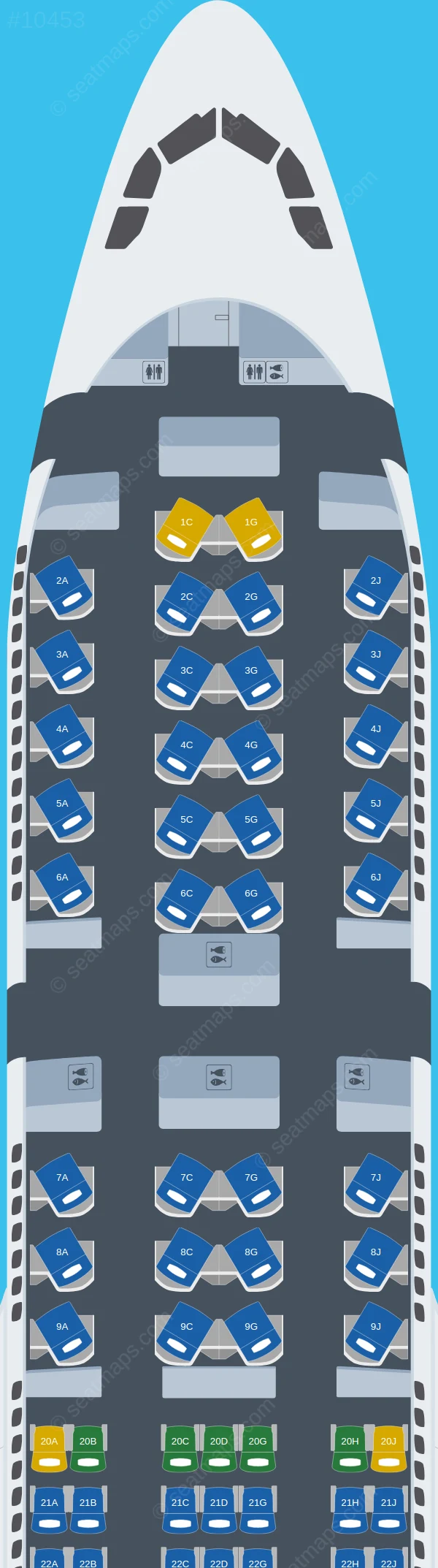 Delta Airbus A330-200 seatmap preview
