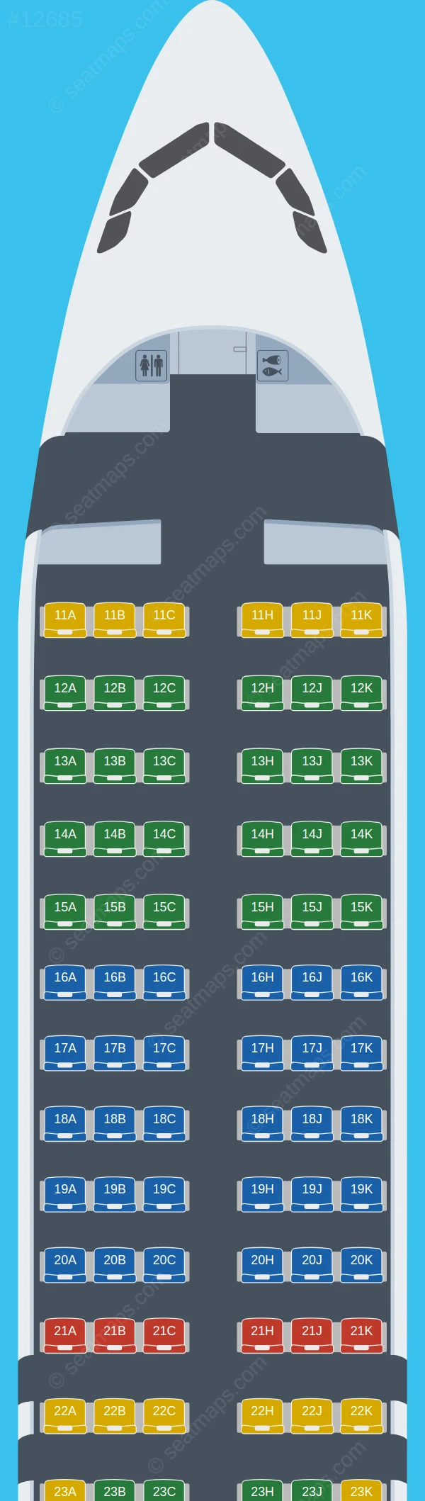Royal Jordanian Airbus A320neo V.1 seatmap preview