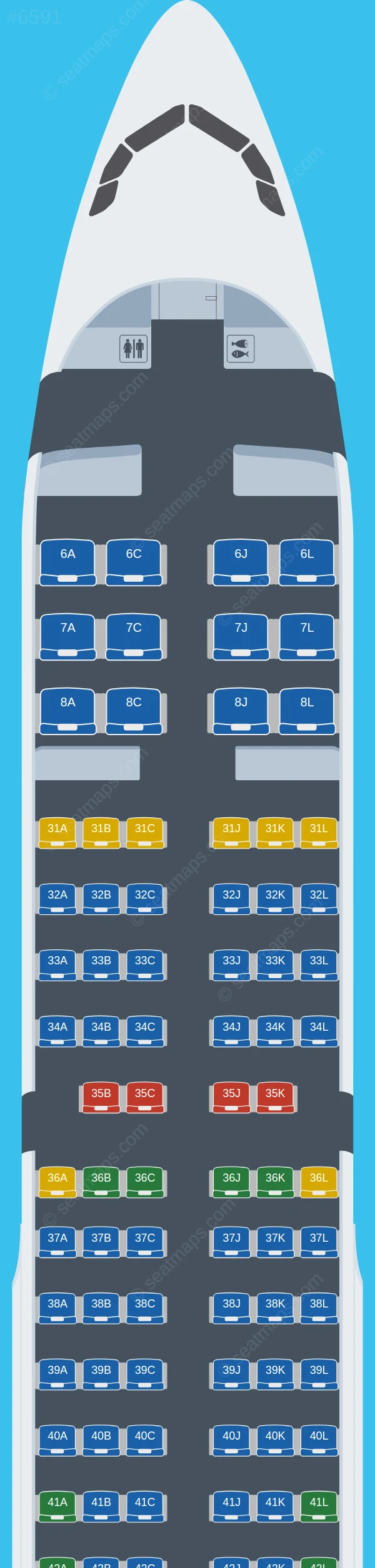 China Eastern Airbus A321-200 V.1 seatmap preview