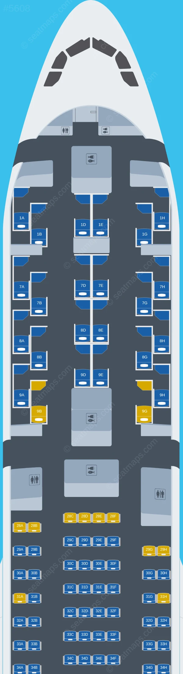 Korean Air Airbus A330-300 V.2 seatmap preview
