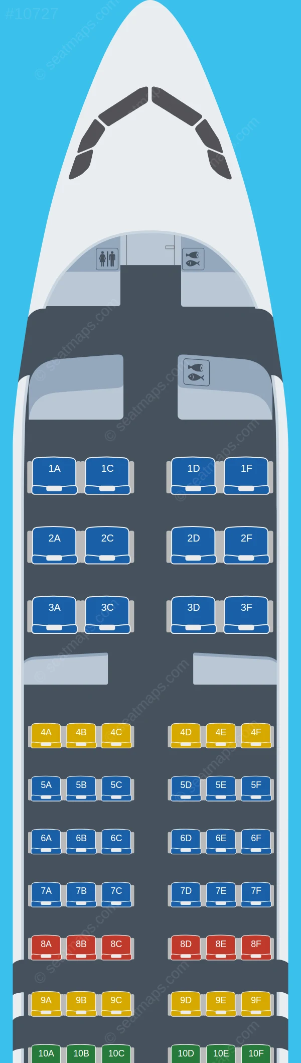 Tunisair Airbus A320neo seatmap preview