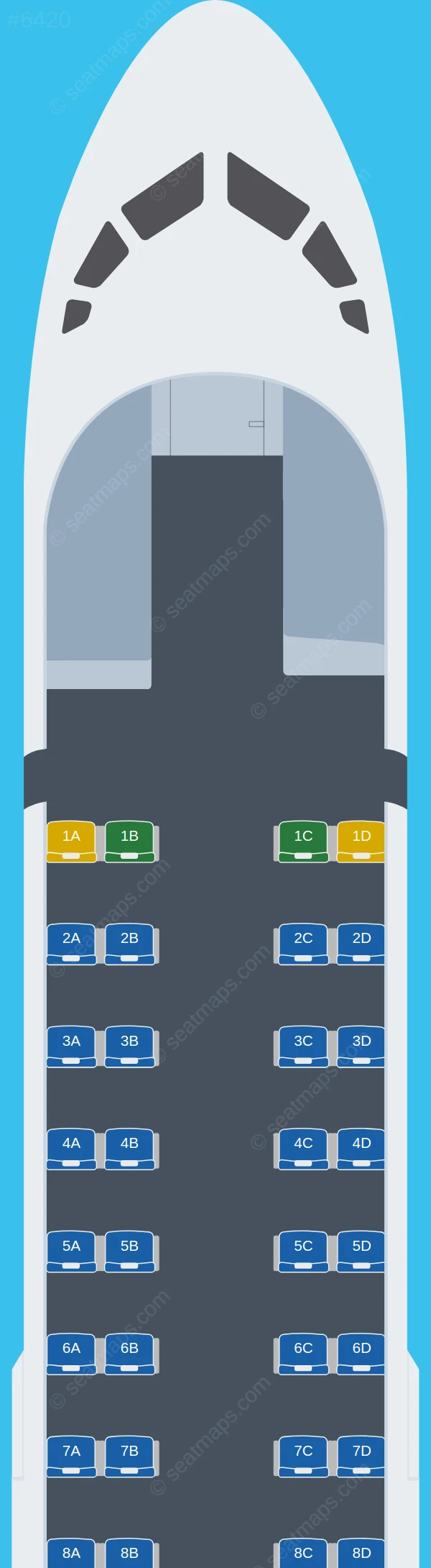 Air KBZ ATR 72-600 seatmap preview