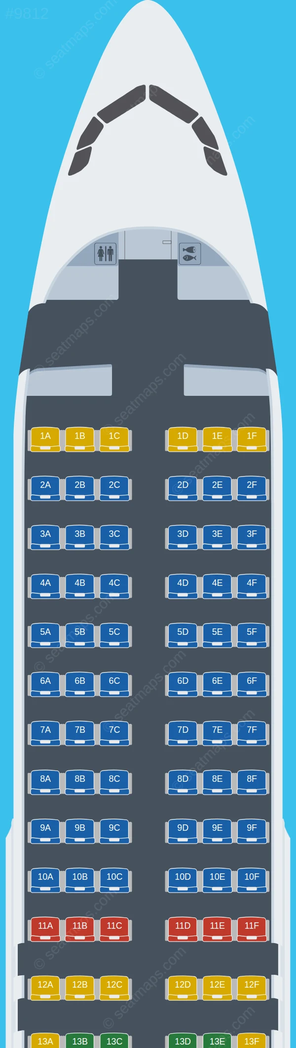 TUI fly (Belgium) Airbus A320-200 seatmap preview