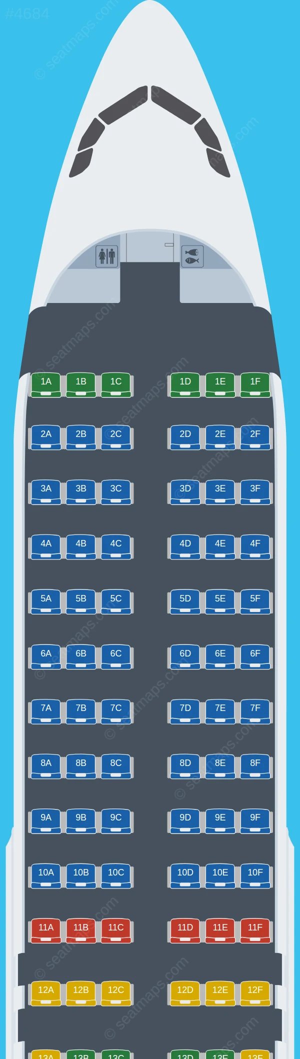 Zagros Airlines Airbus A320-200 seatmap preview