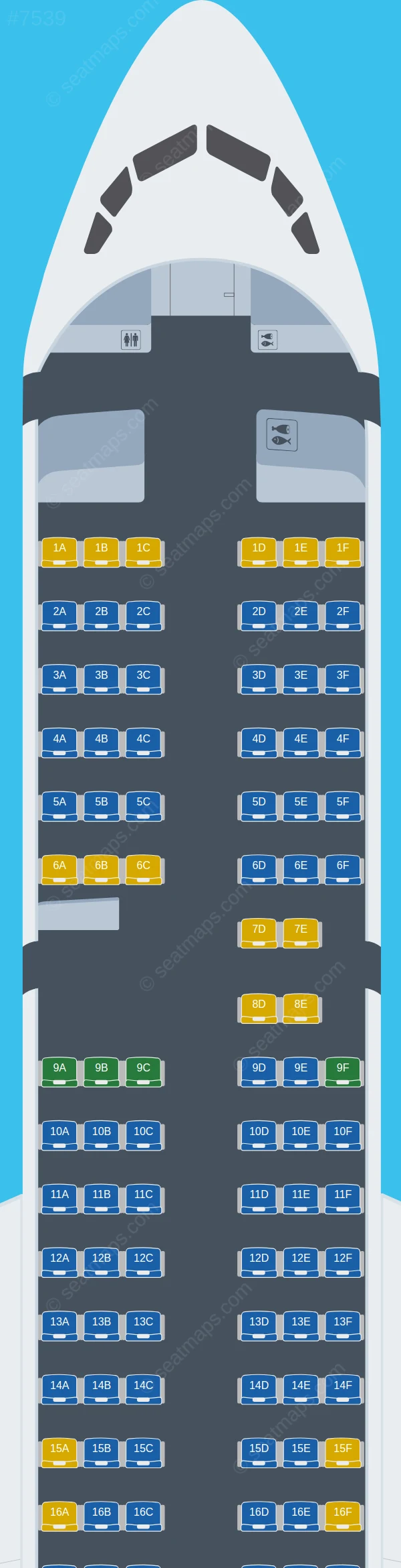 Red Wings Airlines Tupolev Tu-214 seatmap preview