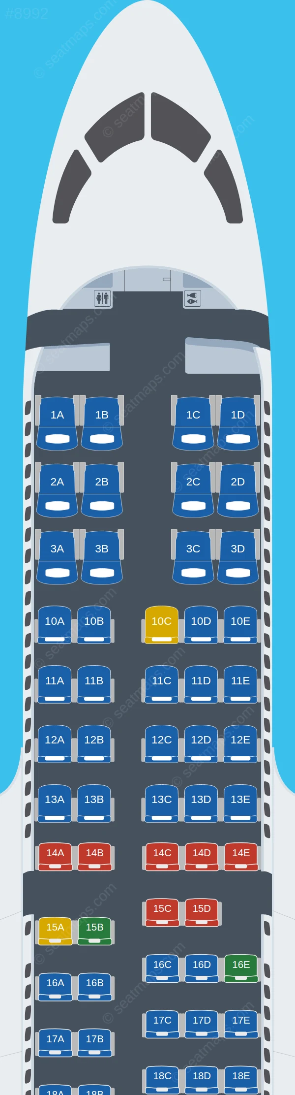 Delta Airbus A220-100 seatmap preview