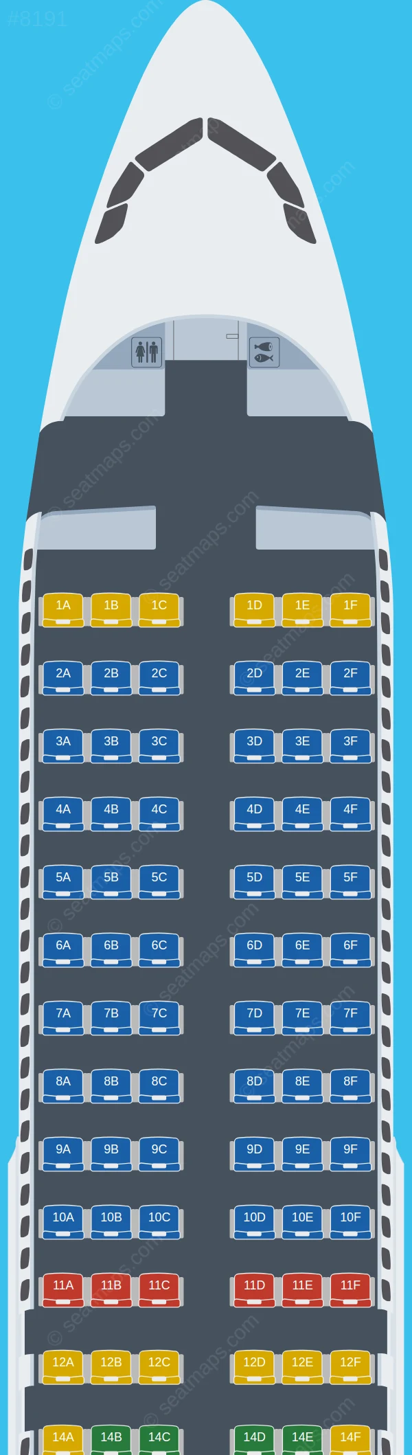 JetSMART Airbus A320-200 seatmap preview