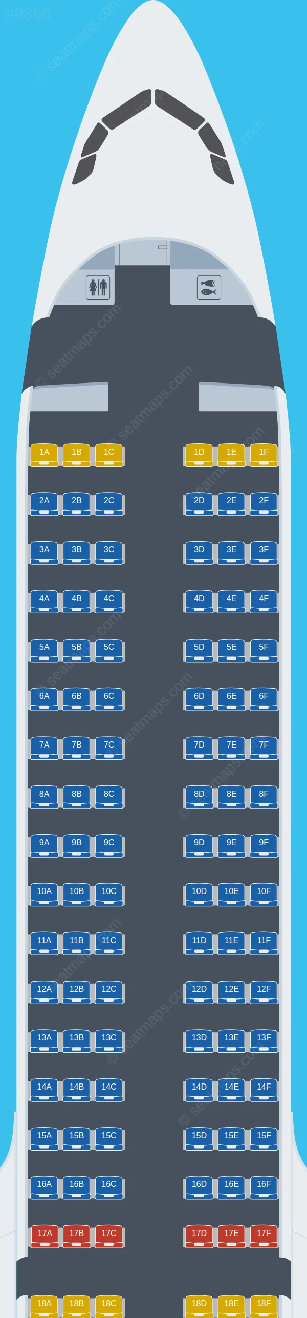 IndiGo Airbus A321neo V.1 seatmap preview