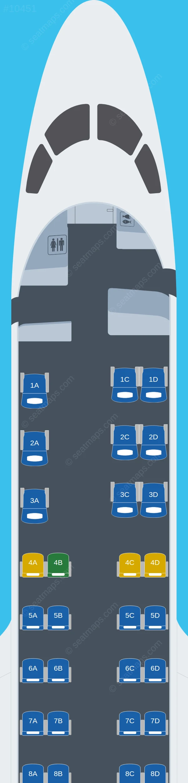 Republic Airways Embraer E170 V.2 DL seatmap preview