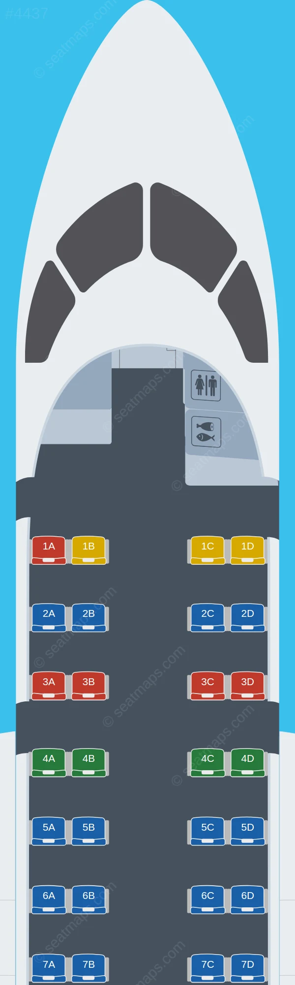 Tassili Airlines De Havilland Q200 seatmap preview