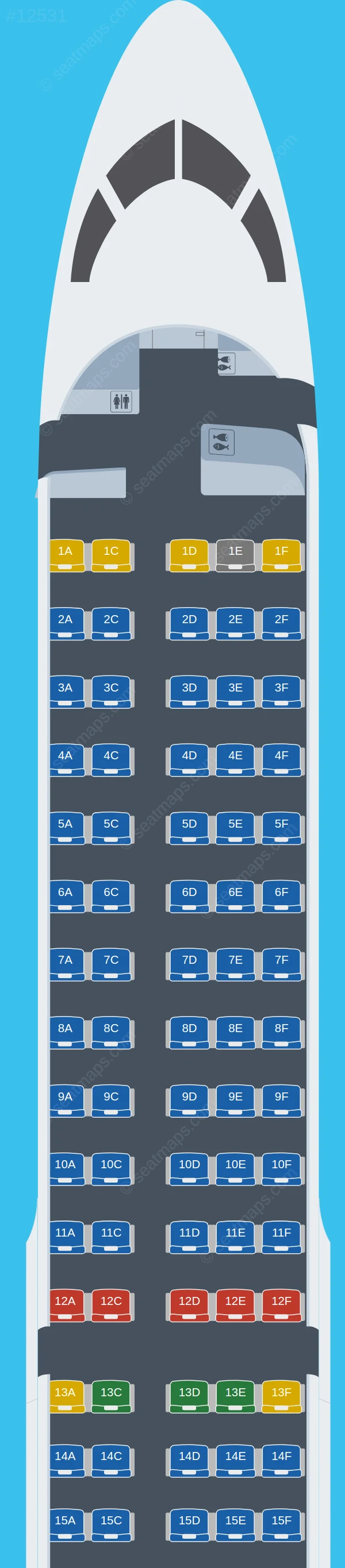Smartwings Airbus A220-300 seatmap preview