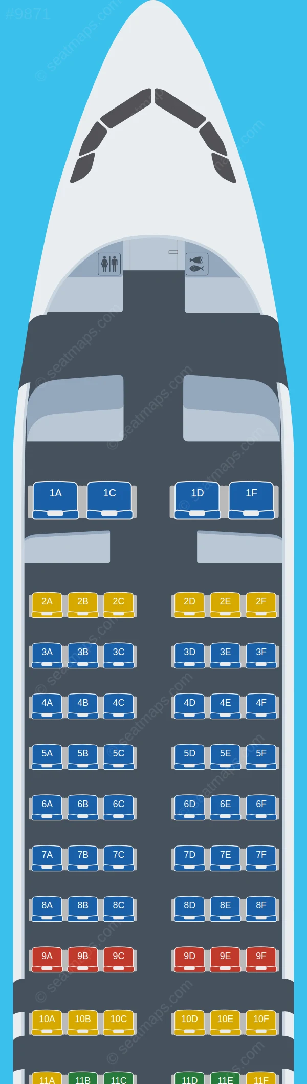 Colorful Guizhou Airlines Airbus A320neo V.1 seatmap preview